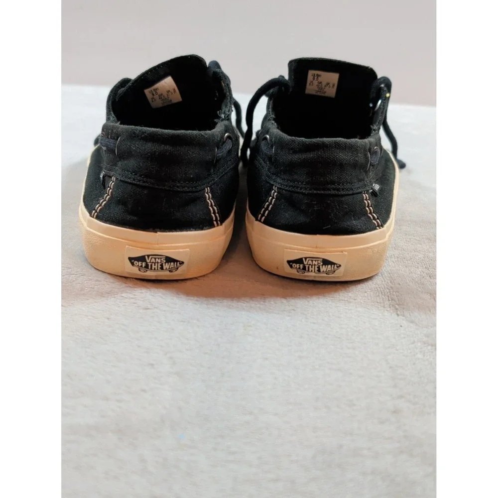 Vans Mens Black Canvas Boat Shoes Moc Toe Sneakers Size‎ 9 TB9C